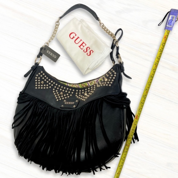 GUESS Pavilla Hobo Fringe Handbag - Picture 1 of 5
